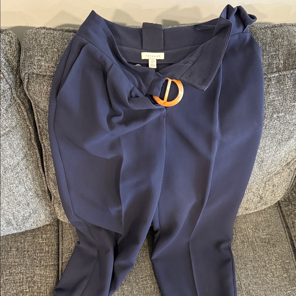 Aritzia Navy Belted Women's Trousers